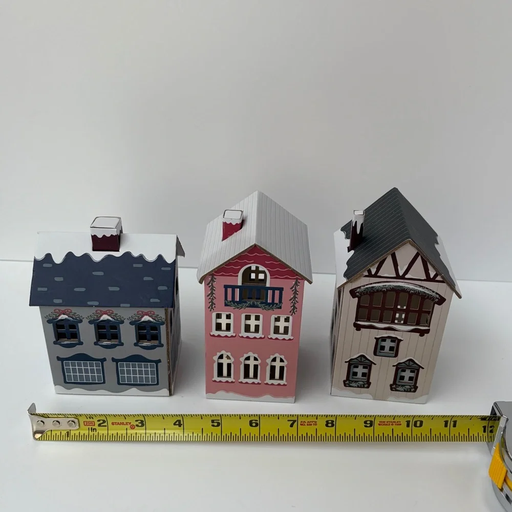 Target Bullseye Playground Paper‎ Christmas Village 3 Houses Dollar Spot